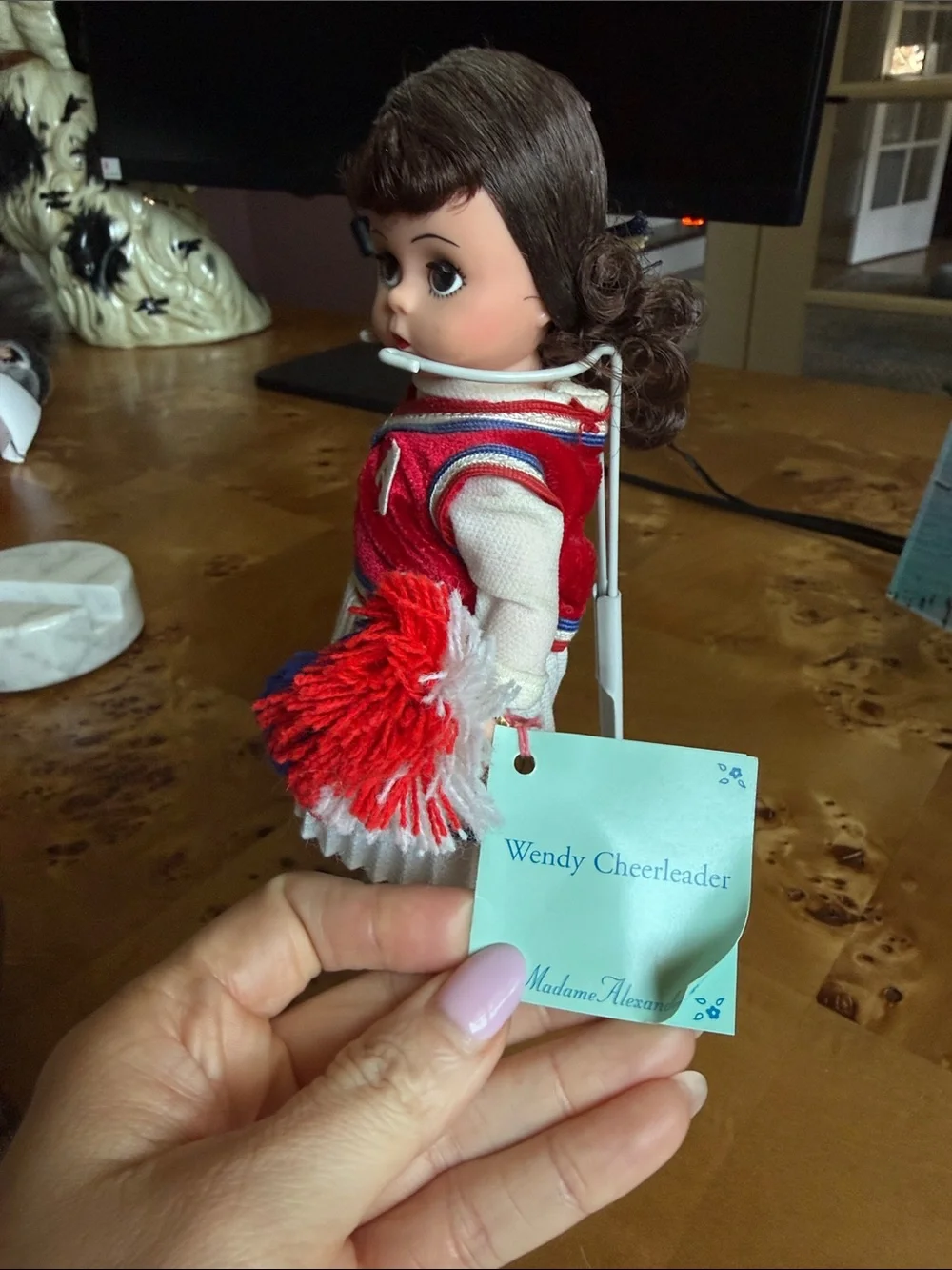 Red, White & Blue Cheerleader Doll Figurine - Home Accent